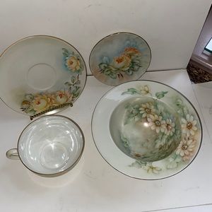 Dorothy Fleming hand painted porcelain set from 1980
